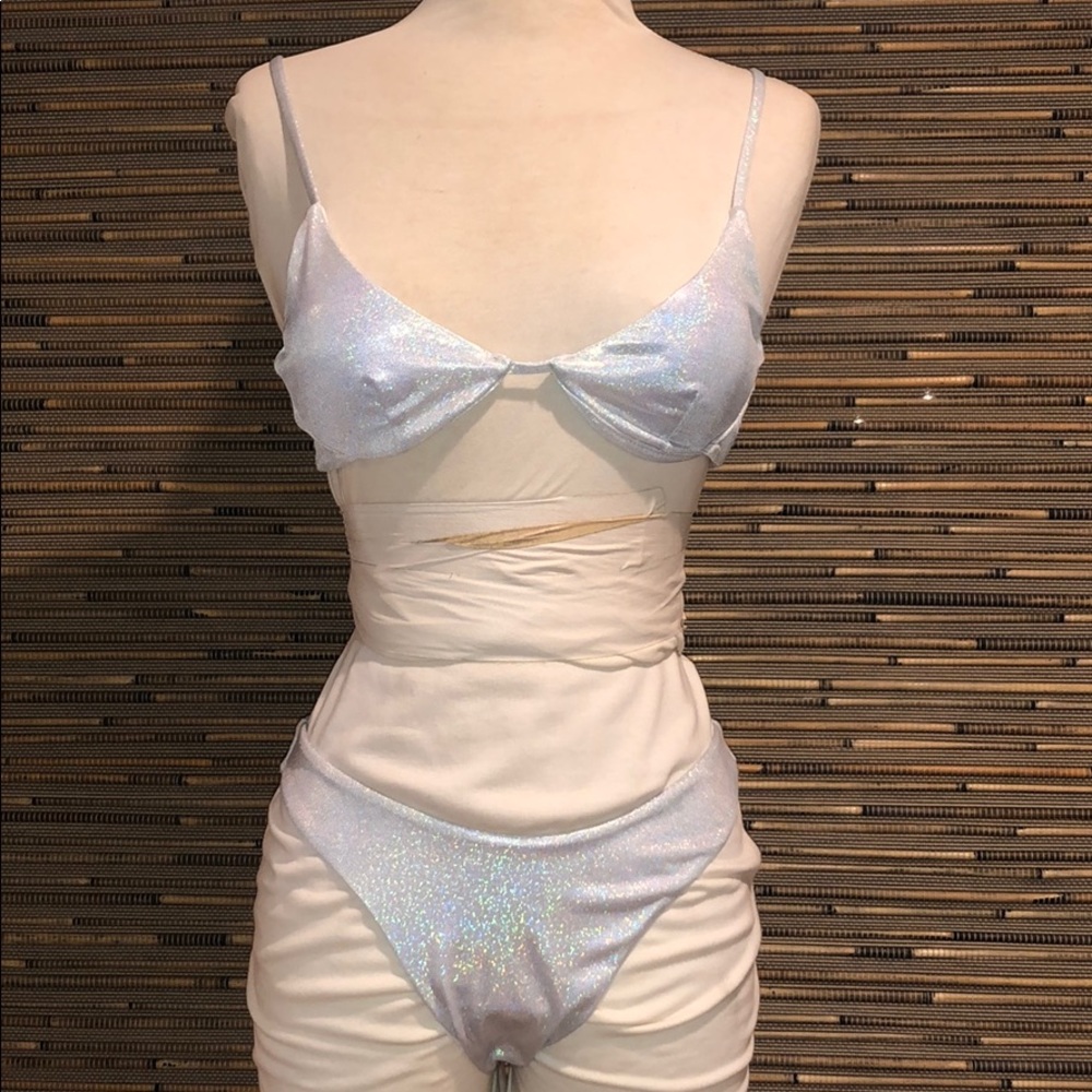 Sparkly Silver Bikini Set